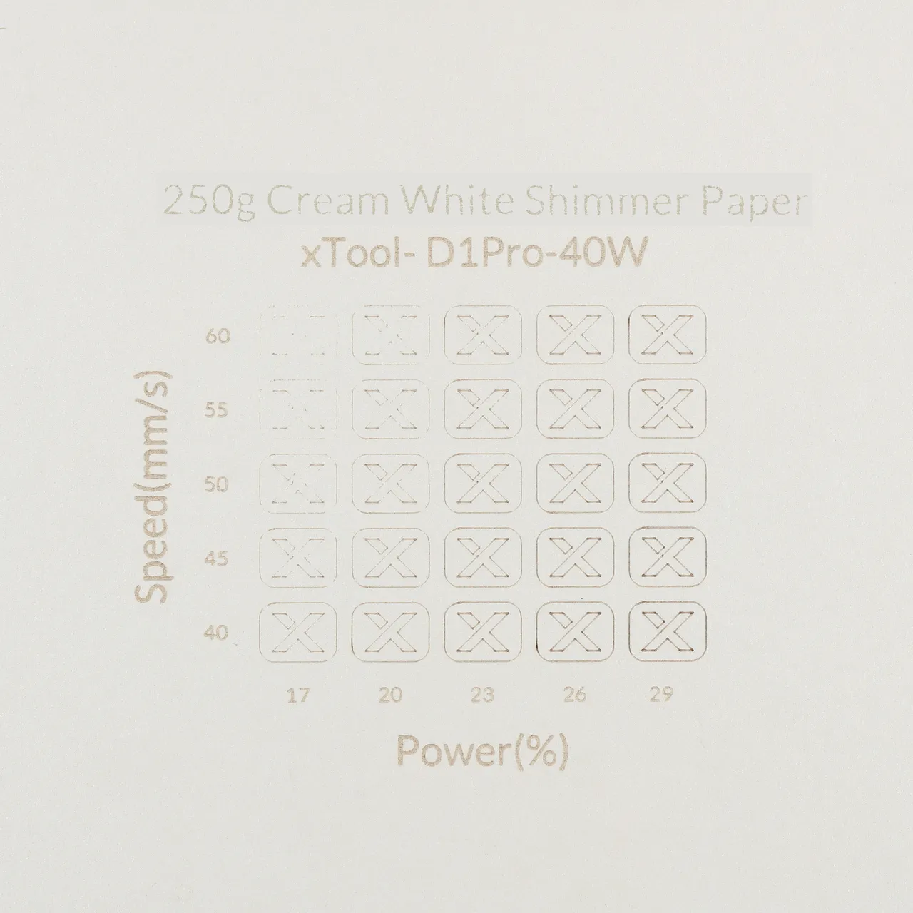 Cream White Shimmer Paper-7oz(250g) test grid