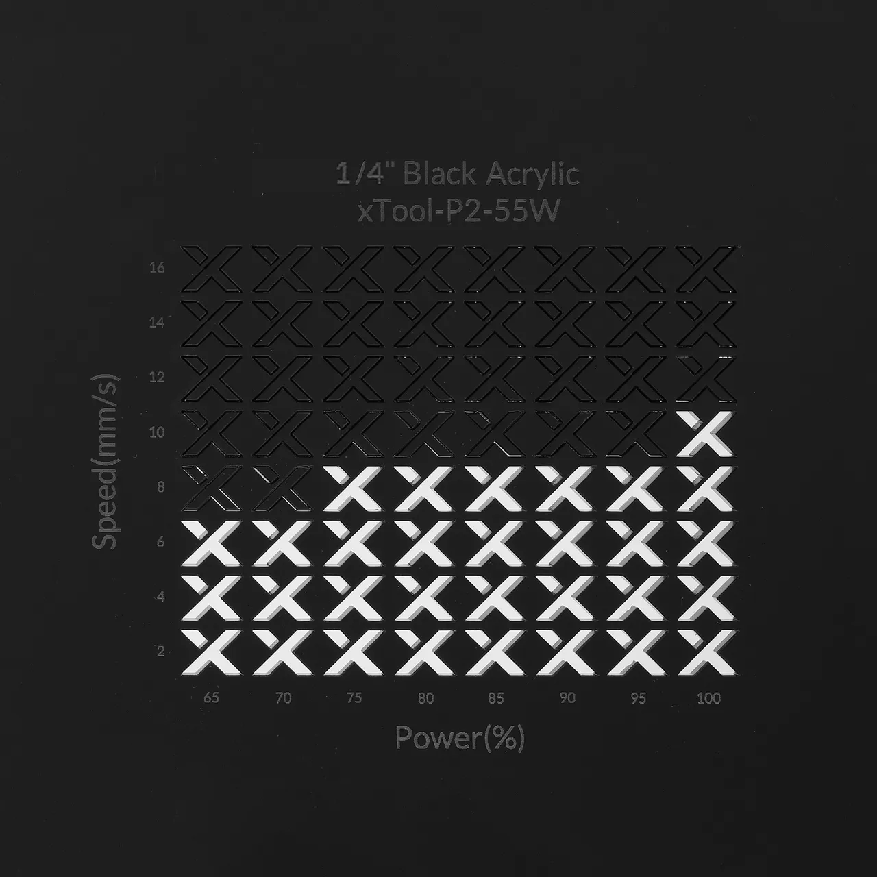 1/4"(6mm) Black Acrylic test grid
