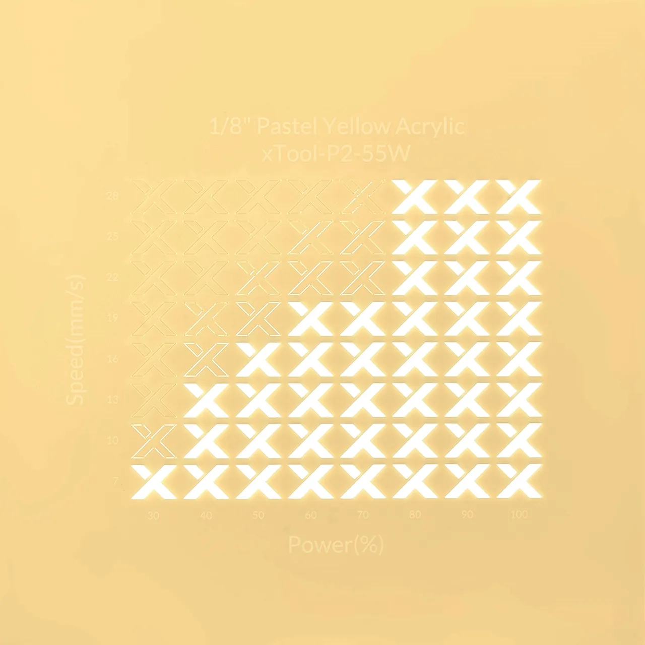 1/8"(3mm) Pastel Yellow Acrylic test grid