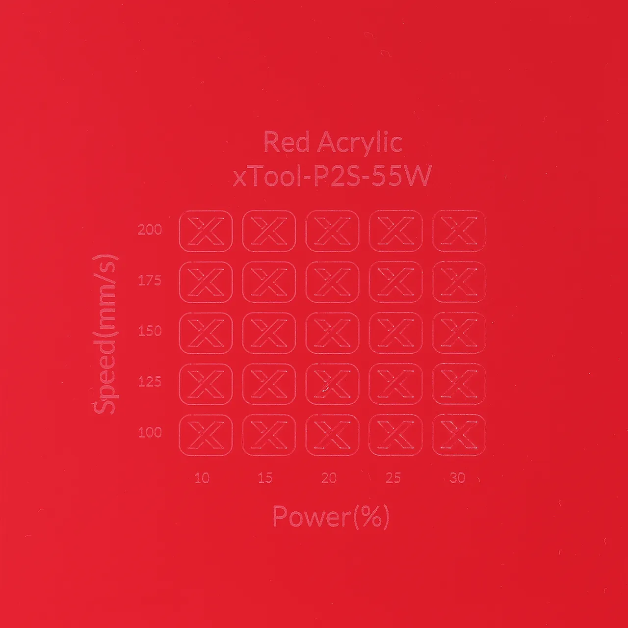 1/8"(3mm) Red Acrylic test grid