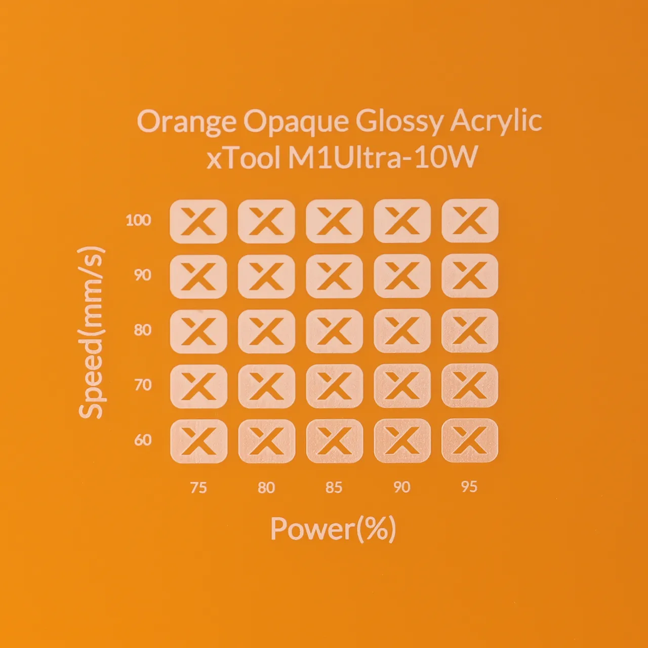 1/8"(3mm) Carrot Orange Acrylic test grid