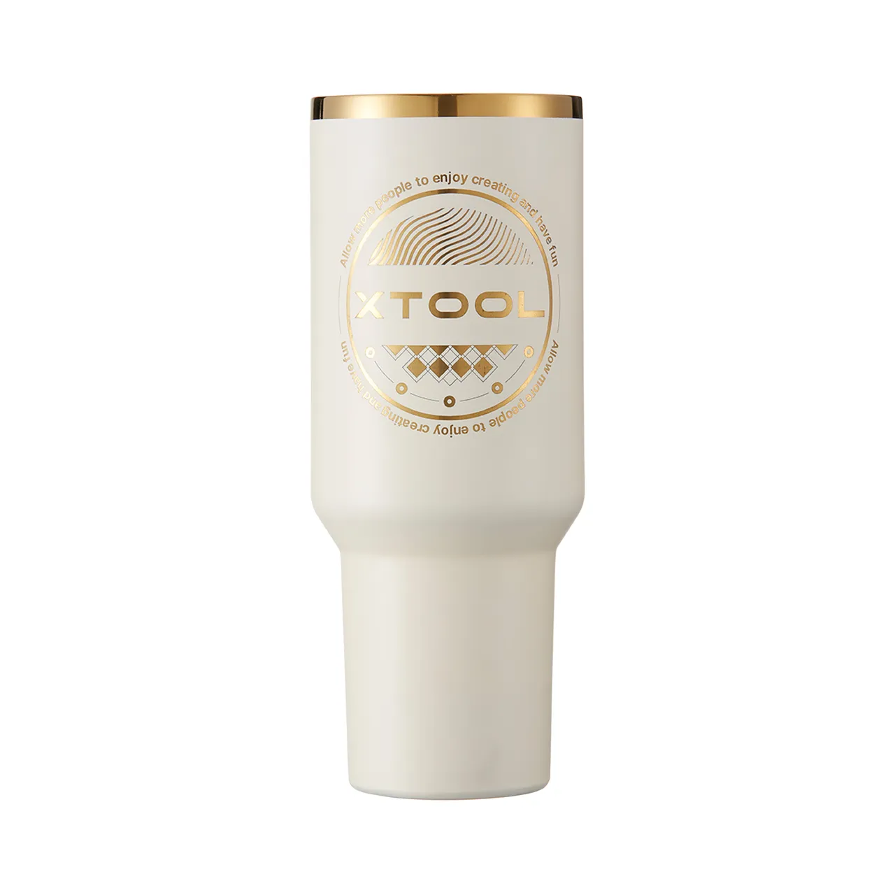 40oz(1183ml) Cream White to Gold Glow in the Dark Tumbler with Removable Handle test grid