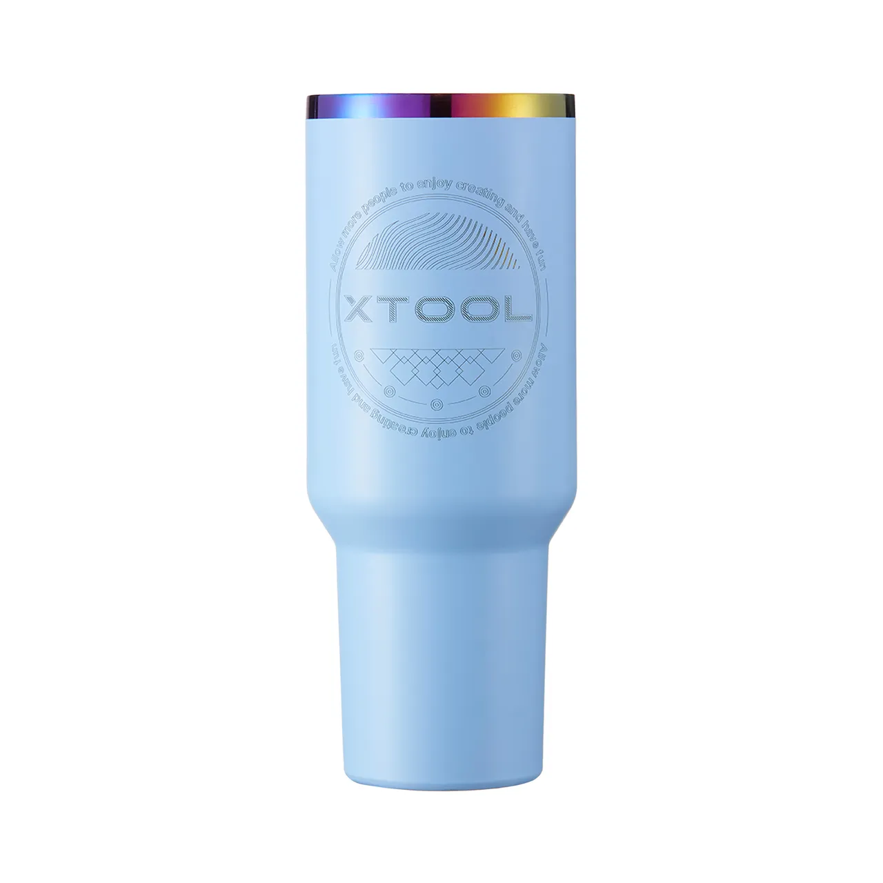 40oz(1183ml) Pastel Blue to Iridescent Glow in the Dark Tumbler with Removable Handle test grid