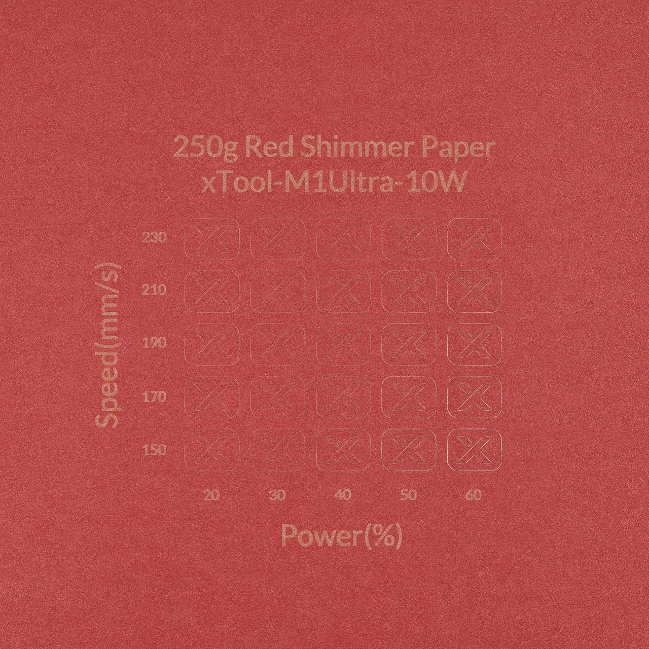 Red Shimmer Paper-7oz(250g) test grid