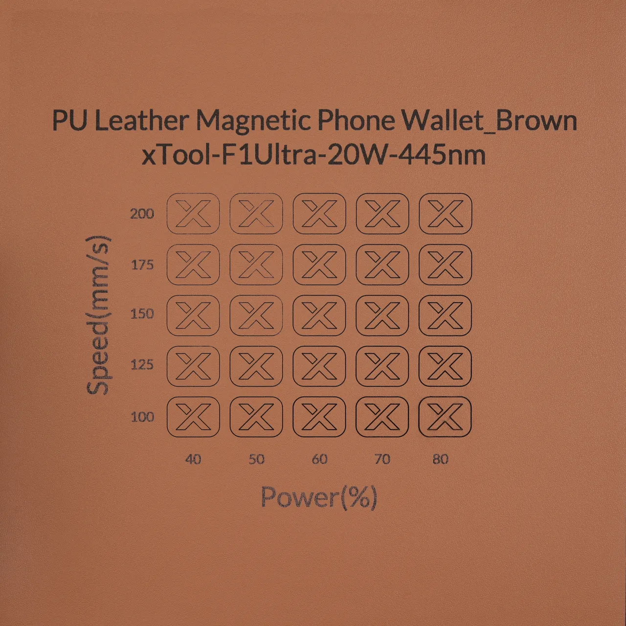 Brown PU Leather test grid