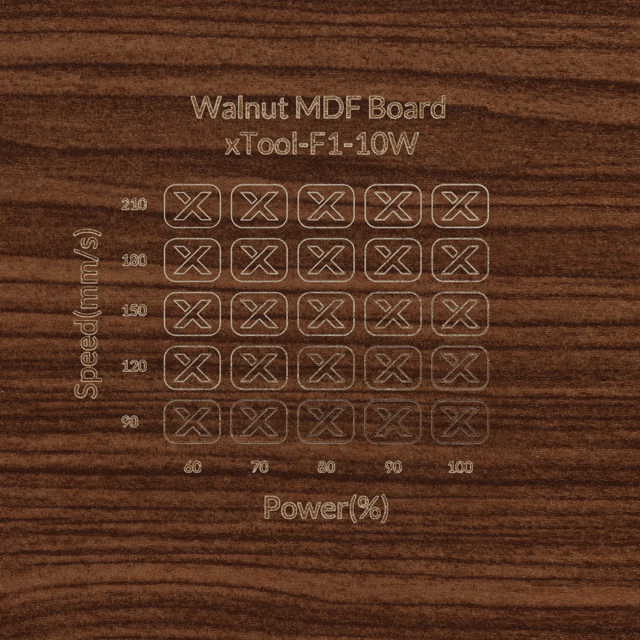 1/8"(3mm) Faux Walnut MDF Board test grid