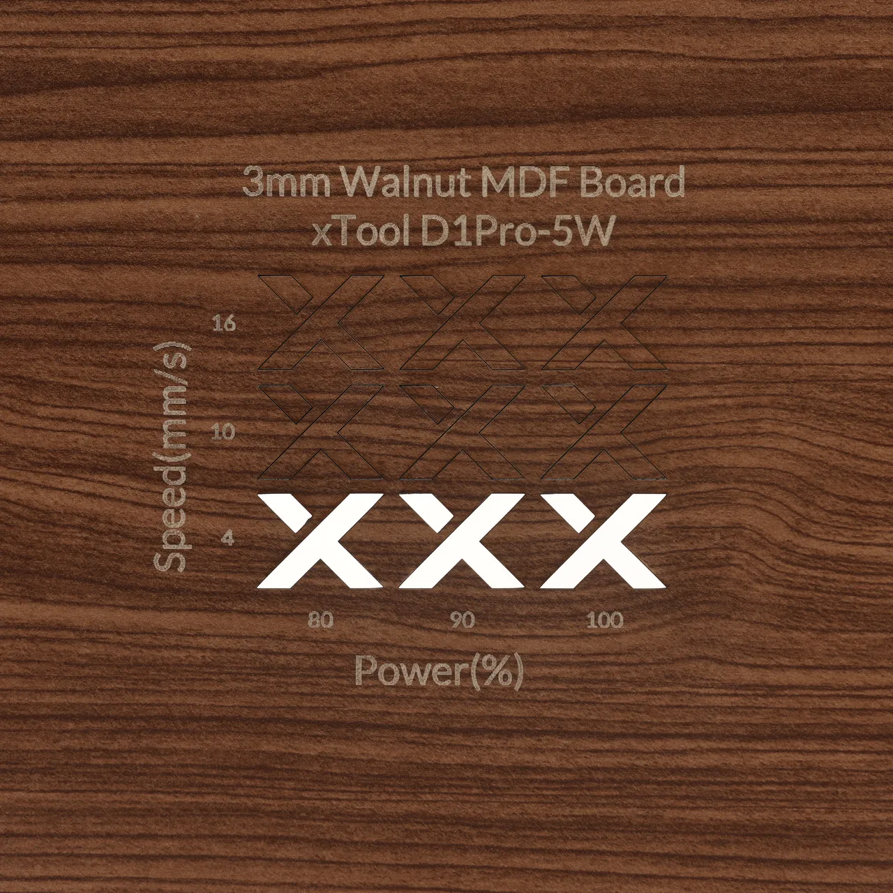 1/8"(3mm) Faux Walnut MDF Board test grid