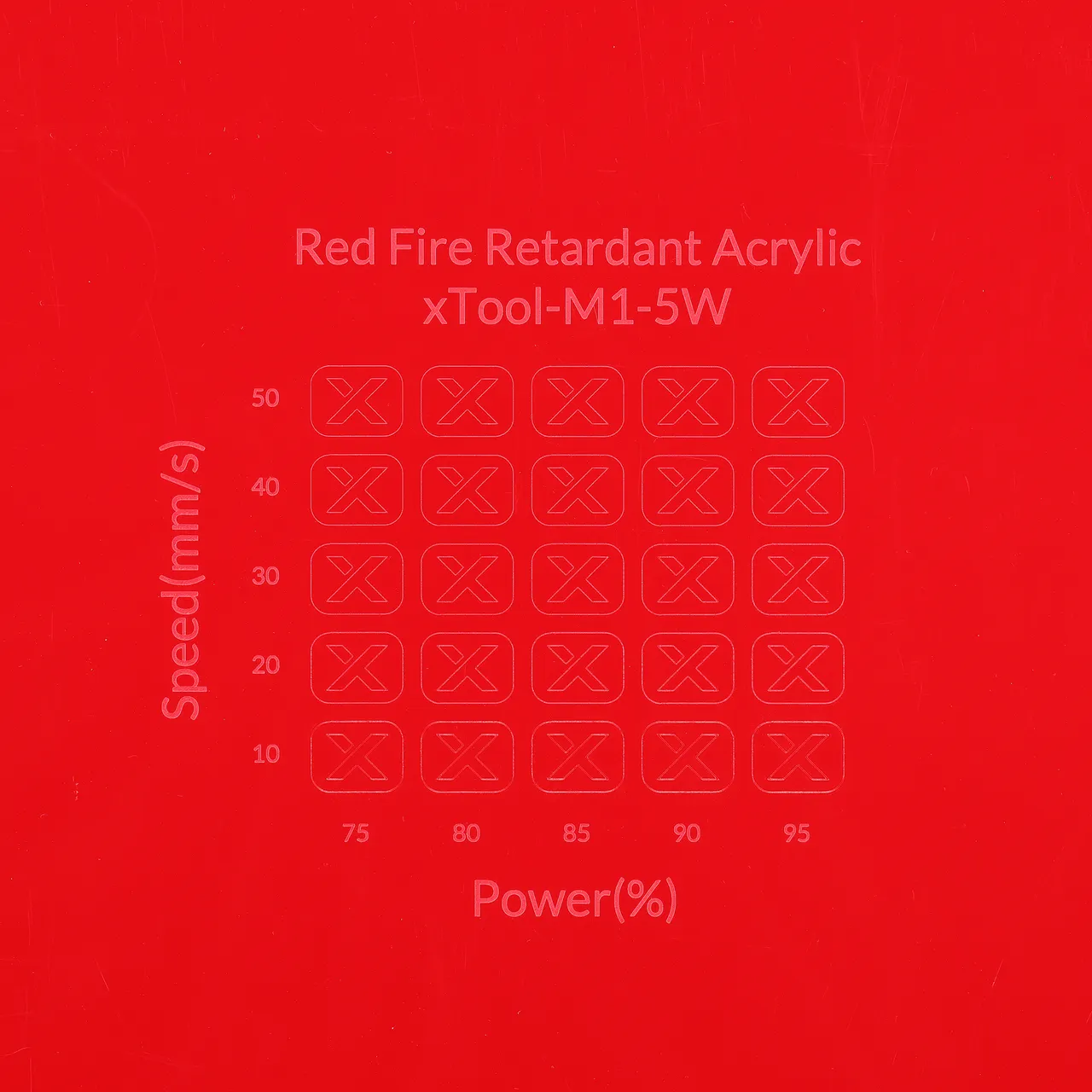 1/8"(3mm) Red Fire Retardant Acrylic test grid