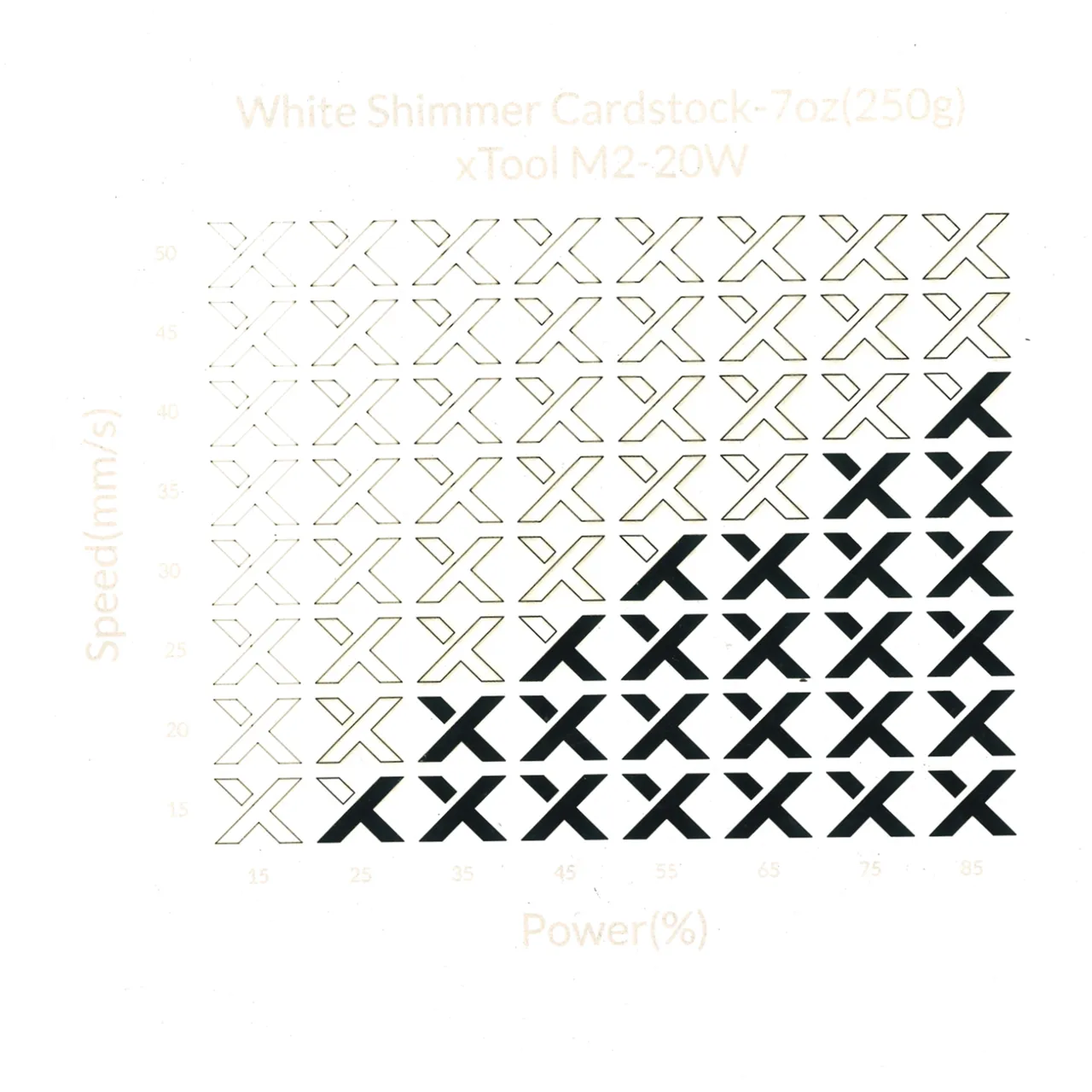 White Shimmer Cardstock-7oz(250g) test grid