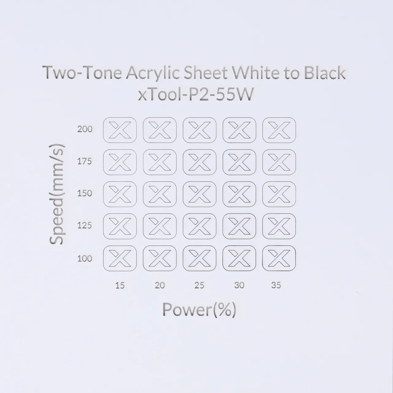 1/8"(3mm) White to Black Two-Tone Acrylic test grid