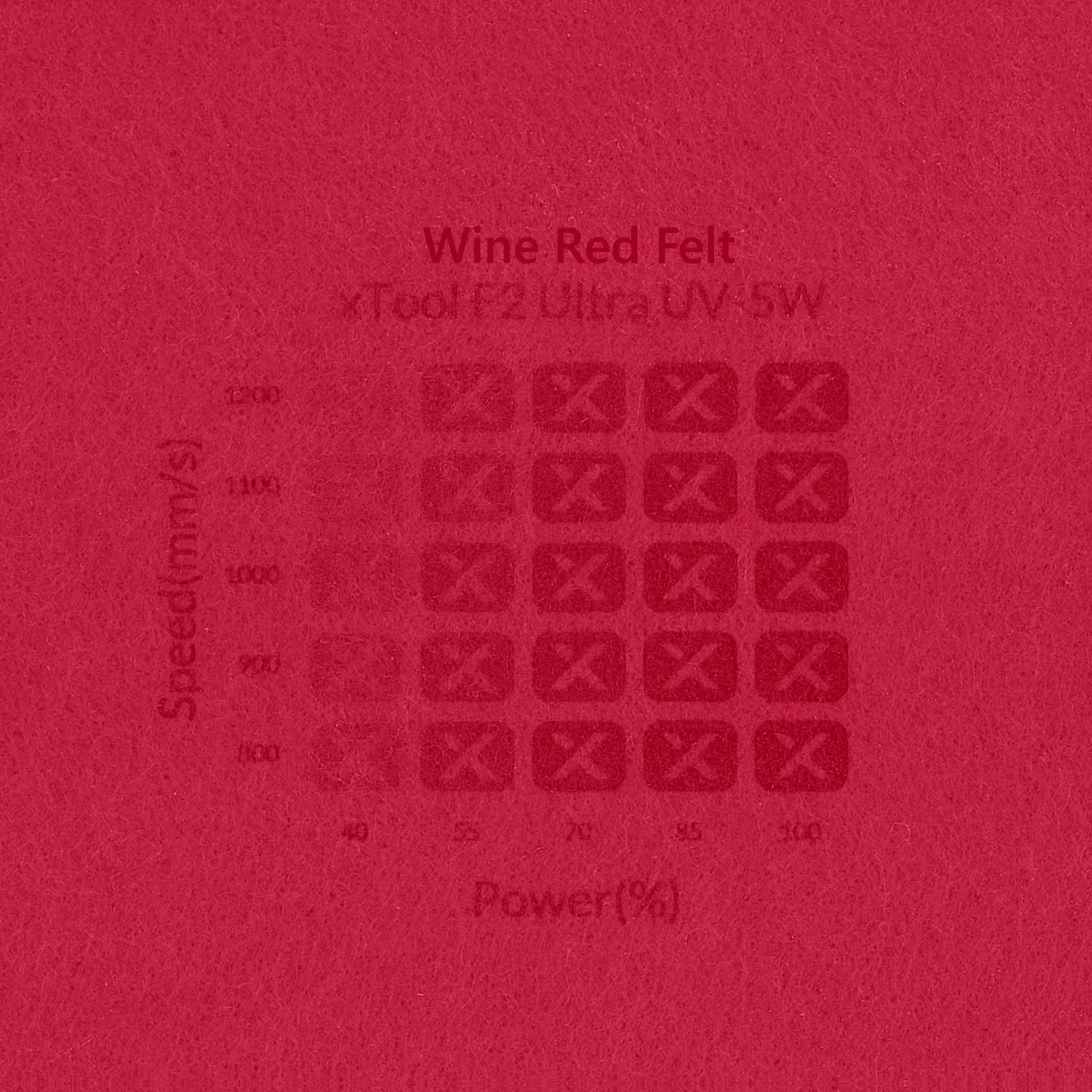 3/64"(1mm) Wine Red Felt test grid