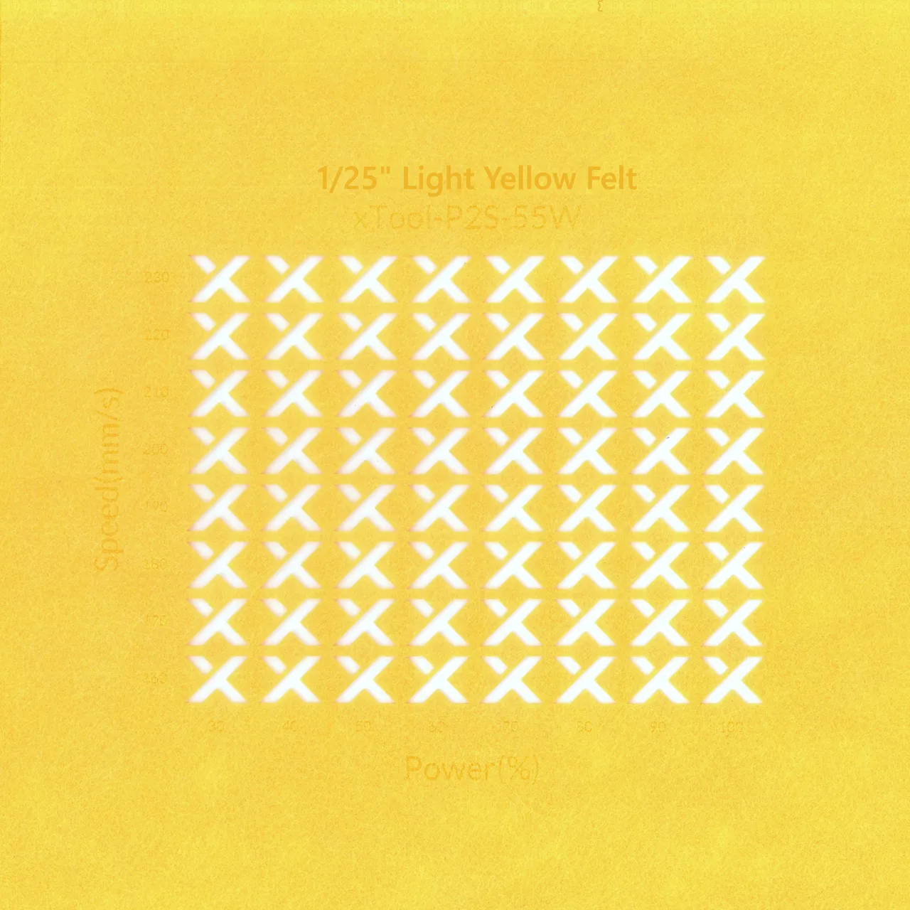 3/64"(1mm) Light Yellow Felt test grid
