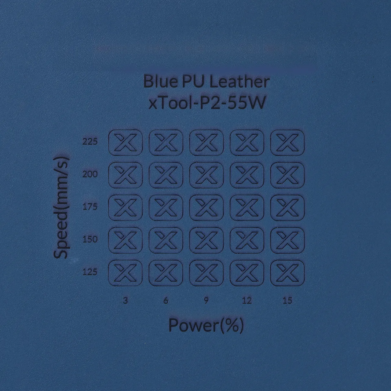 Blue PU Leather test grid