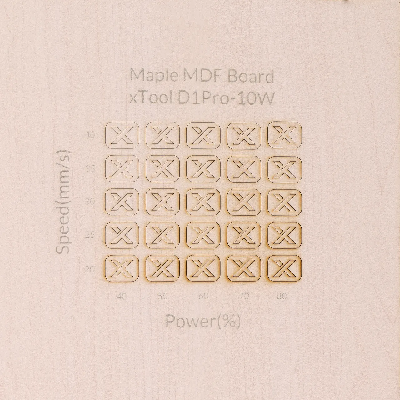 1/8"(3mm) Faux Maple MDF Board test grid