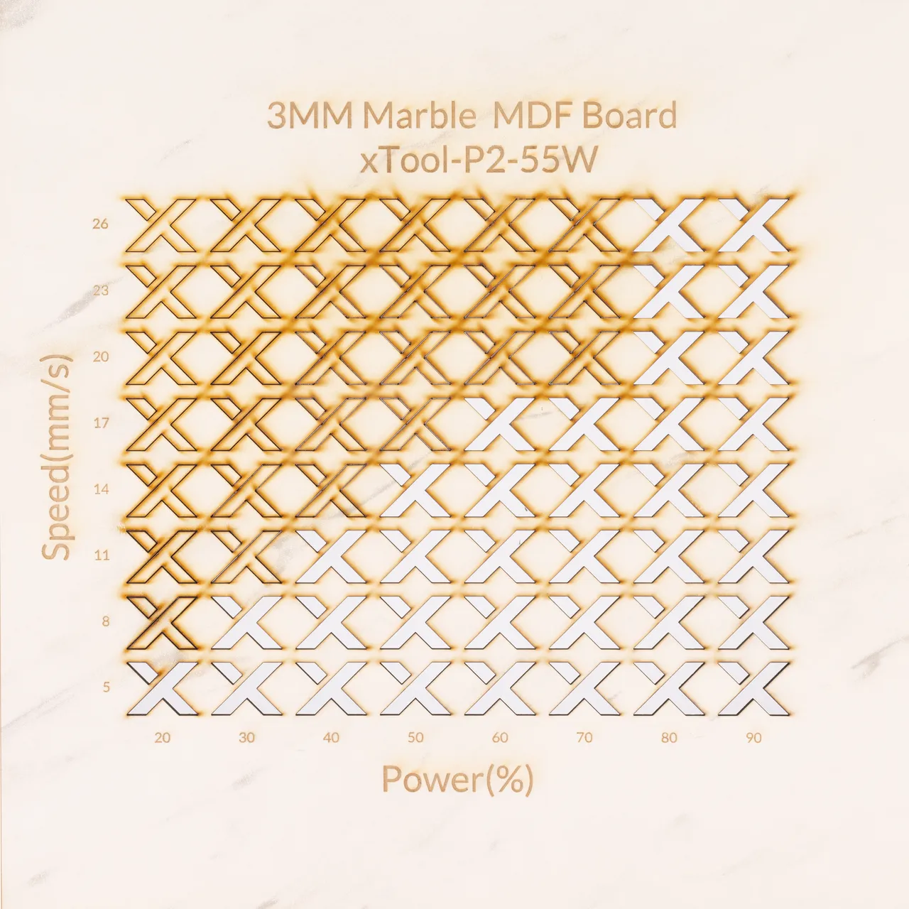 1/8"(3mm) Faux Marble MDF Board test grid