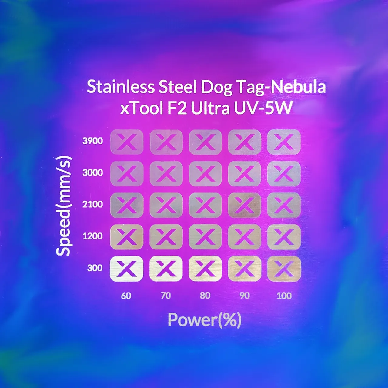 Nebula Stainless Steel Bone Dog Tag test grid