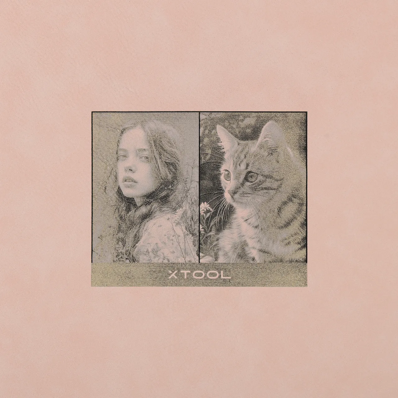 Pale Pink to Gold Laserable PU Notebook test grid
