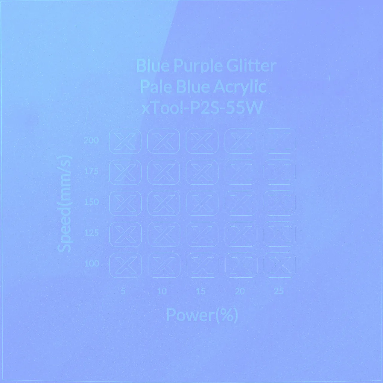 1/8"(3mm) Blue Purple Glitter Pale Blue Acrylic test grid