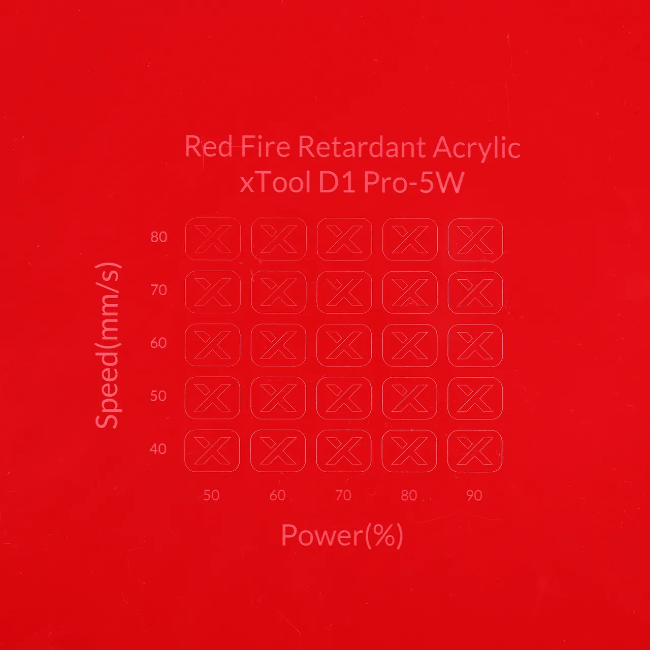 1/8"(3mm) Red Fire Retardant Acrylic test grid