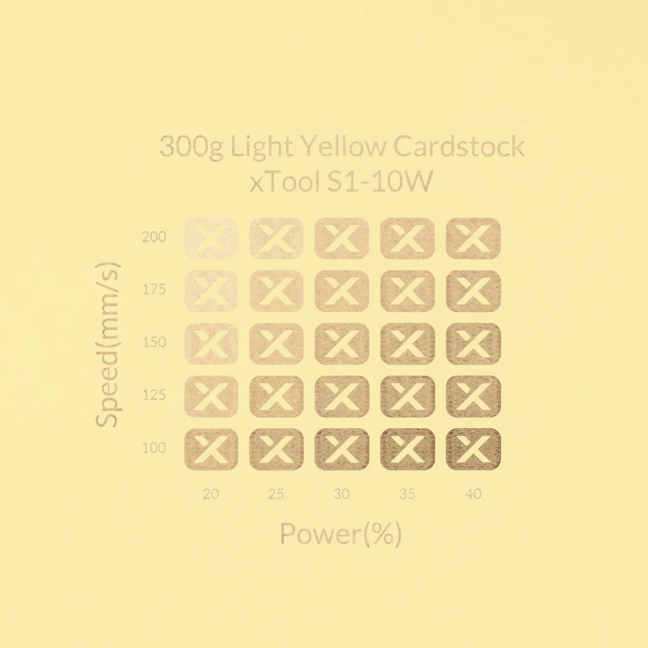 Light Yellow Cardstock-9oz(300g) test grid