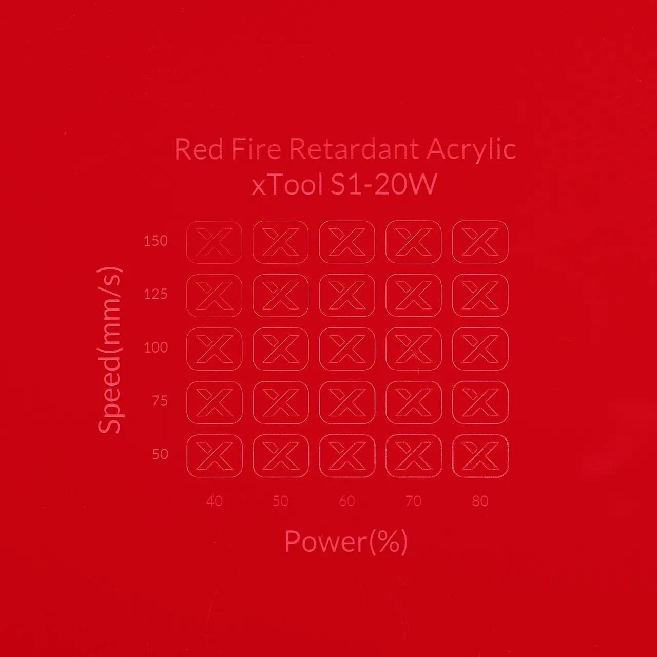 1/8"(3mm) Red Fire Retardant Acrylic test grid