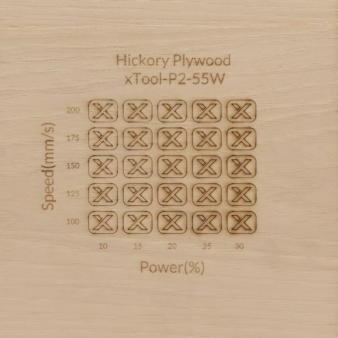 1/8"(3mm) Hickory Plywood test grid