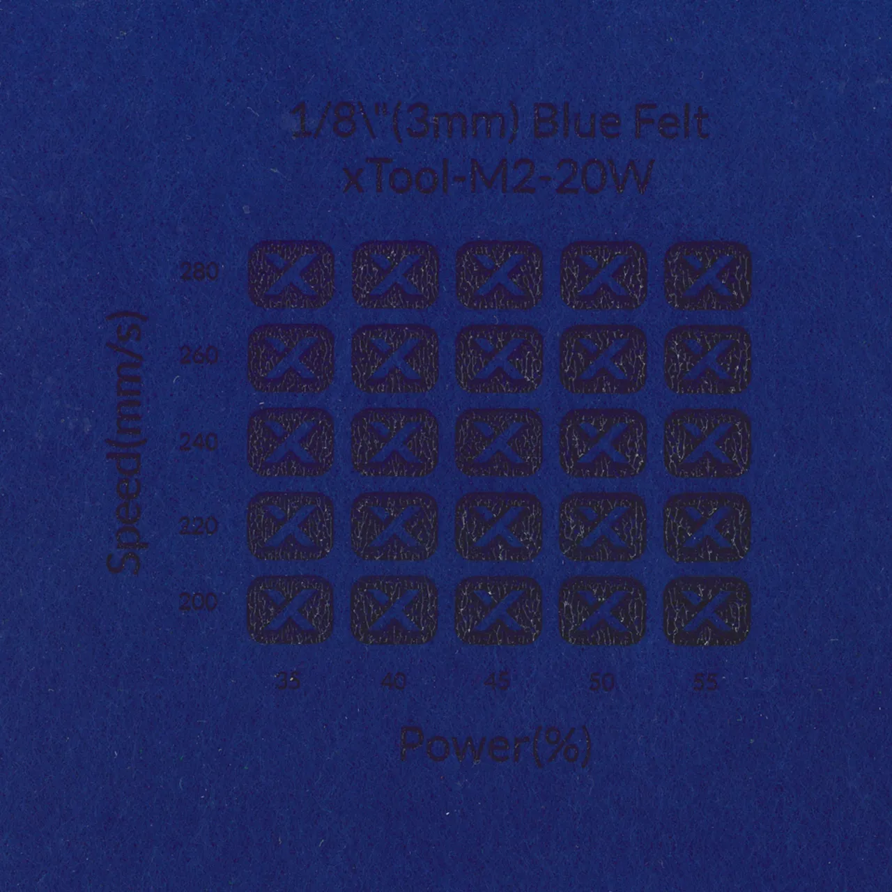 1/8"(3mm) Blue Felt test grid