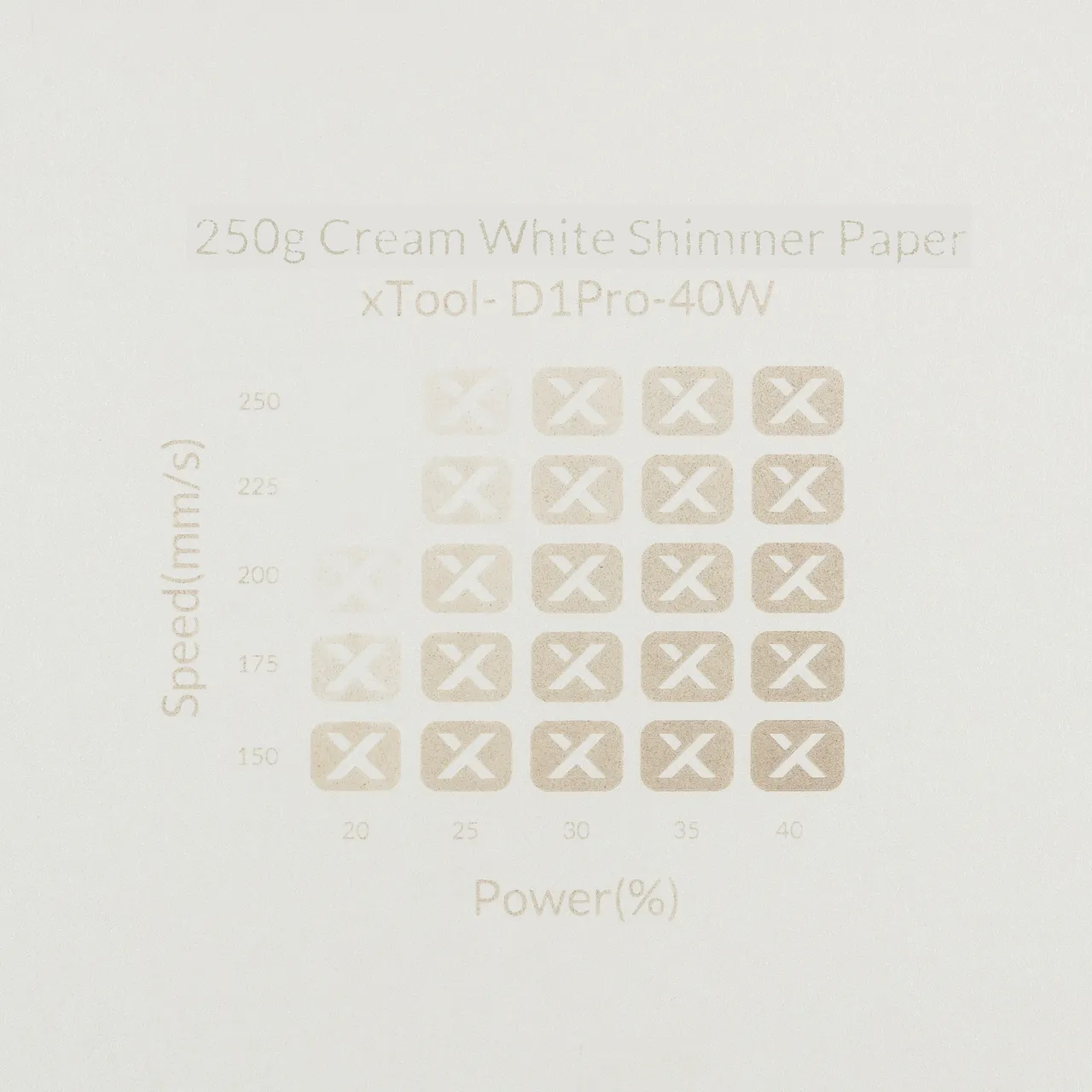 Cream White Shimmer Paper-7oz(250g) test grid