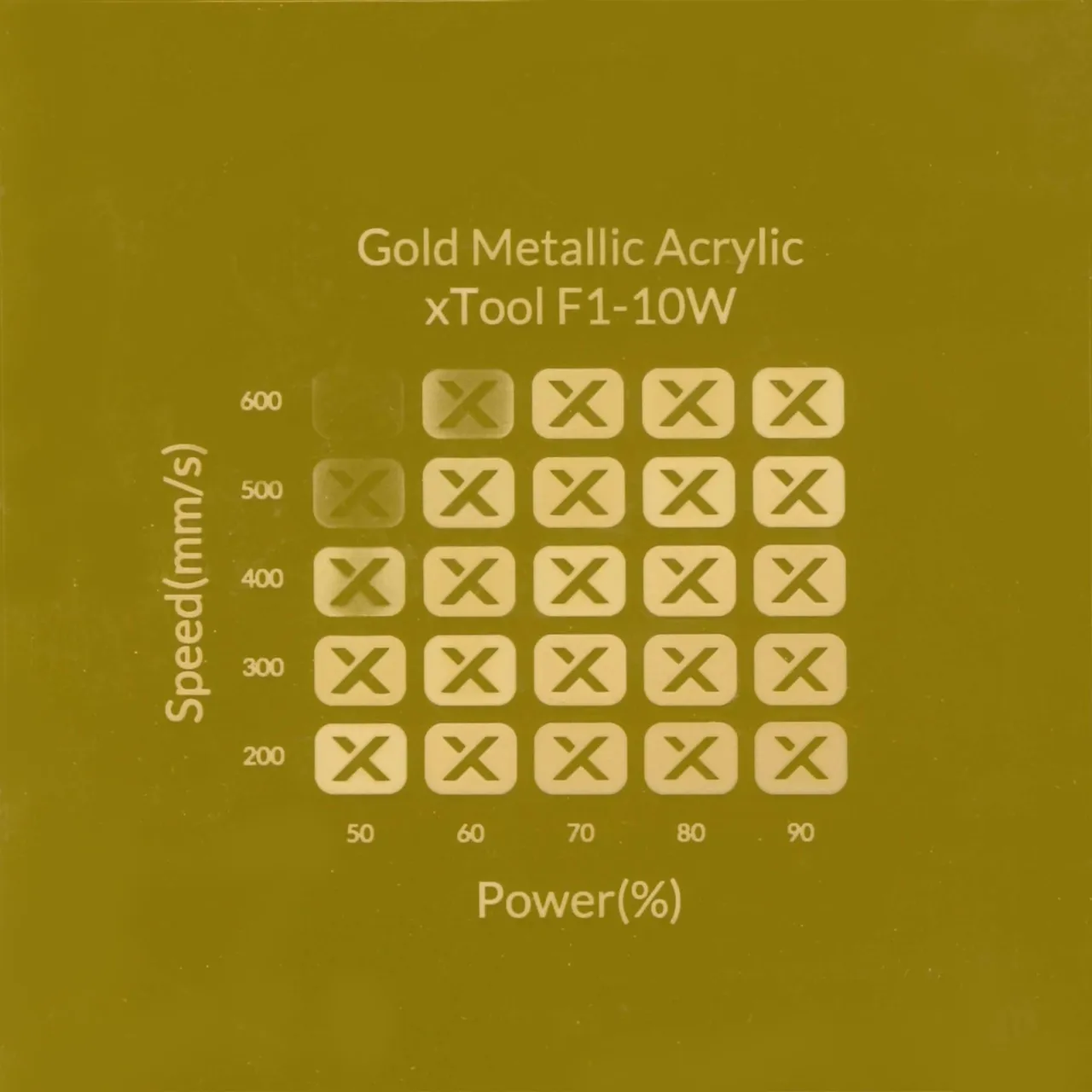 1/8"(3mm) Gold Metallic Acrylic test grid