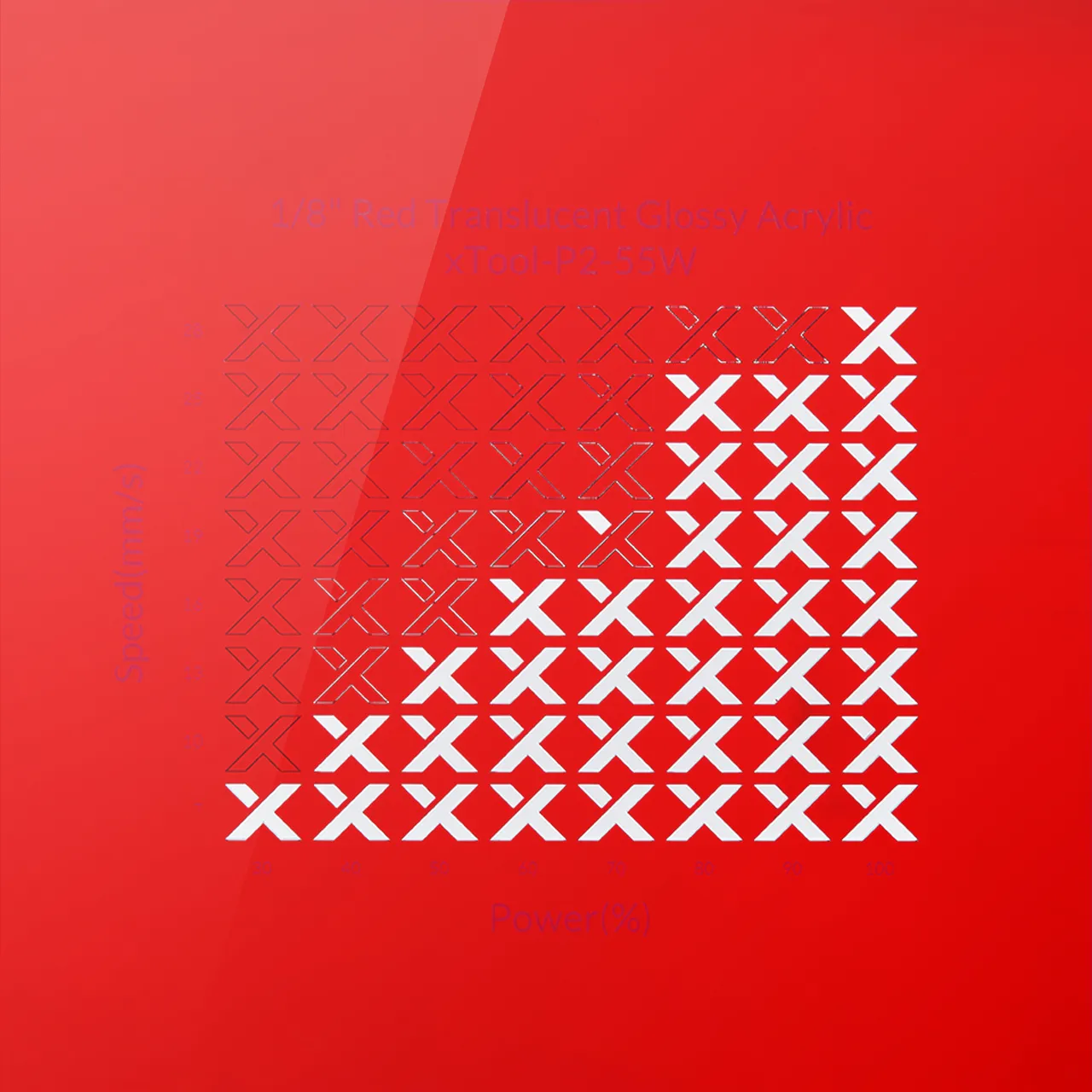 1/8"(3mm) Red Translucent Glossy Acrylic test grid
