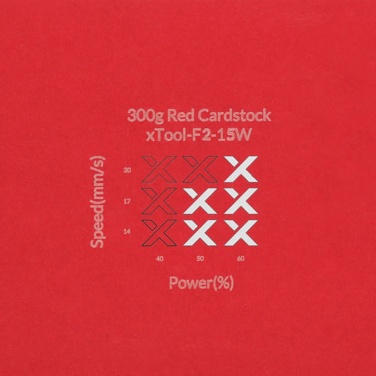 Red Cardstock-9oz(300g) test grid