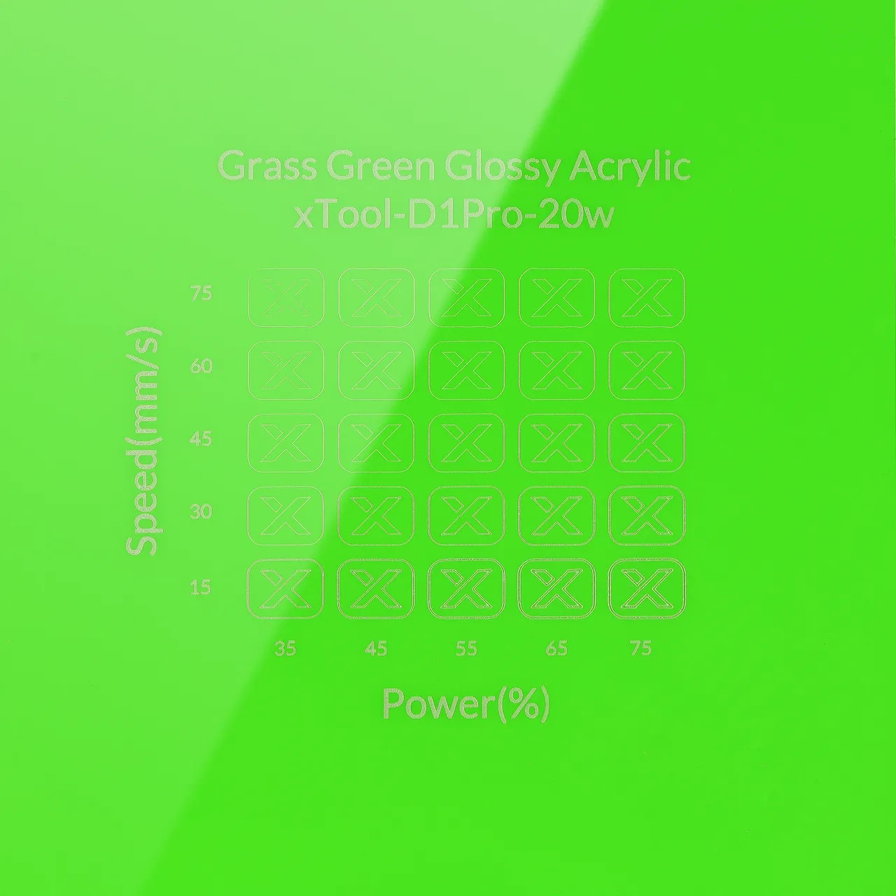 1/8"(3mm) Grass Green Acrylic test grid