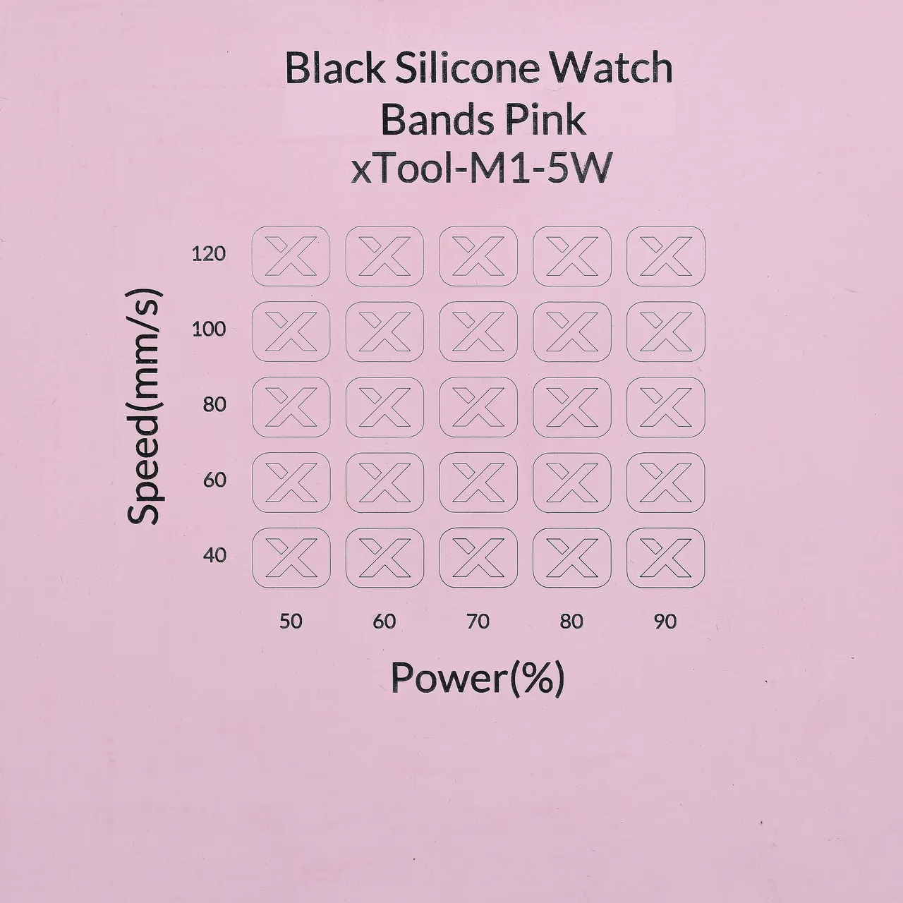 Black Silicone Watch Bands Pink test grid