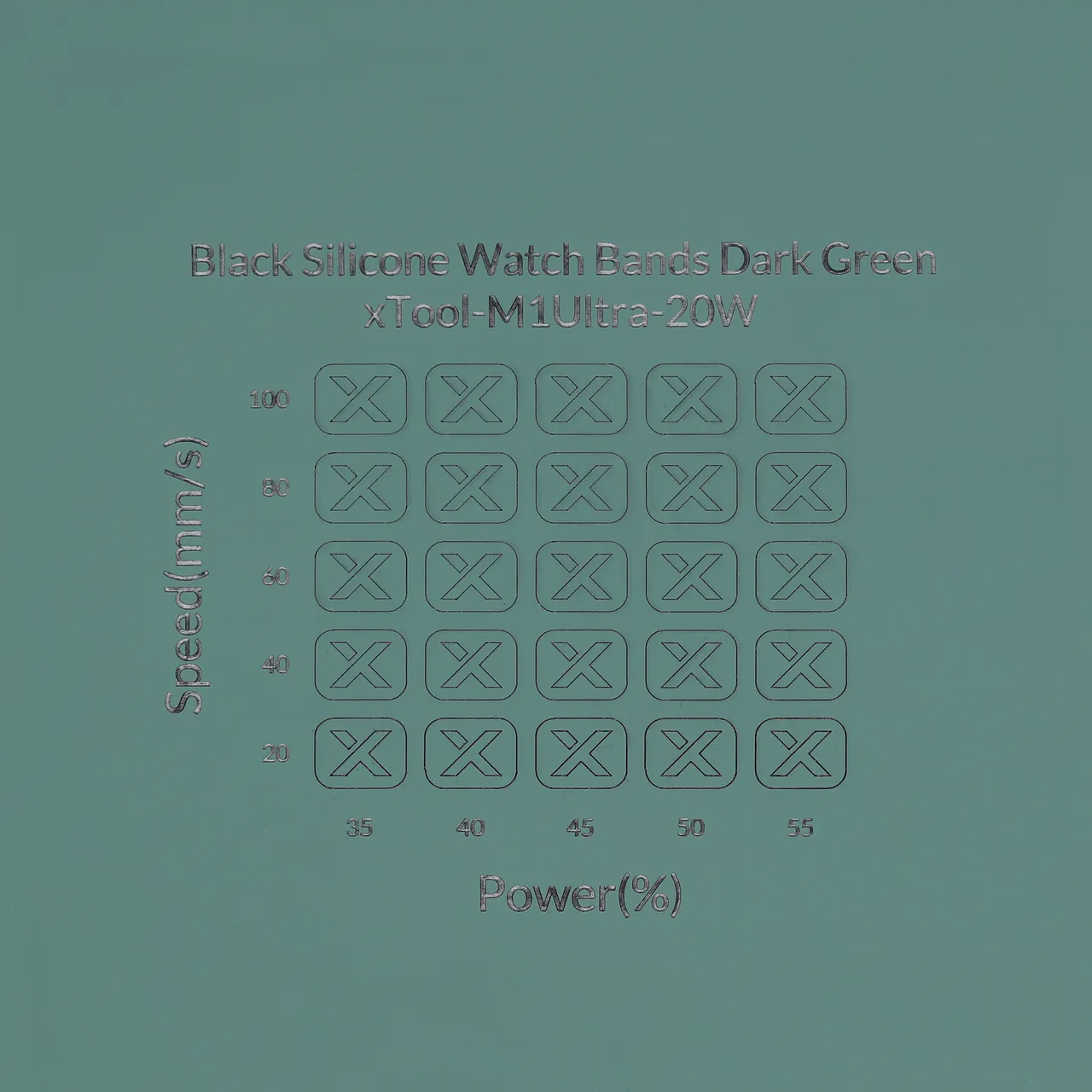 Dark Green to Black Silicone test grid