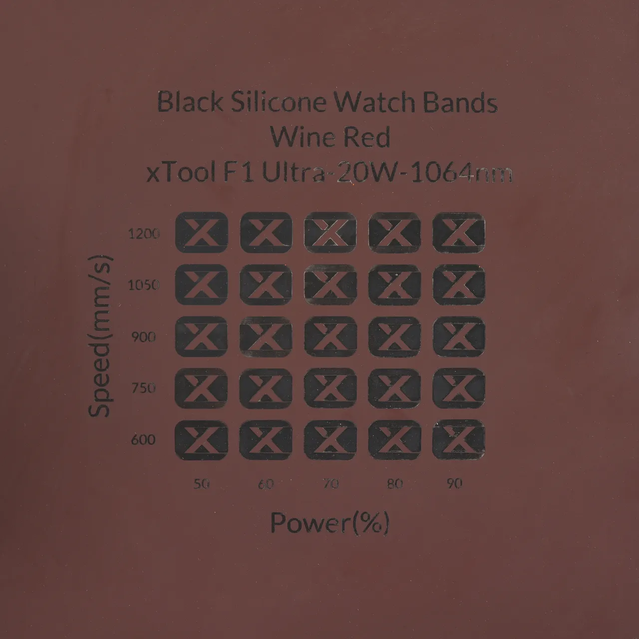 Black Silicone Watch Bands Wine Red test grid