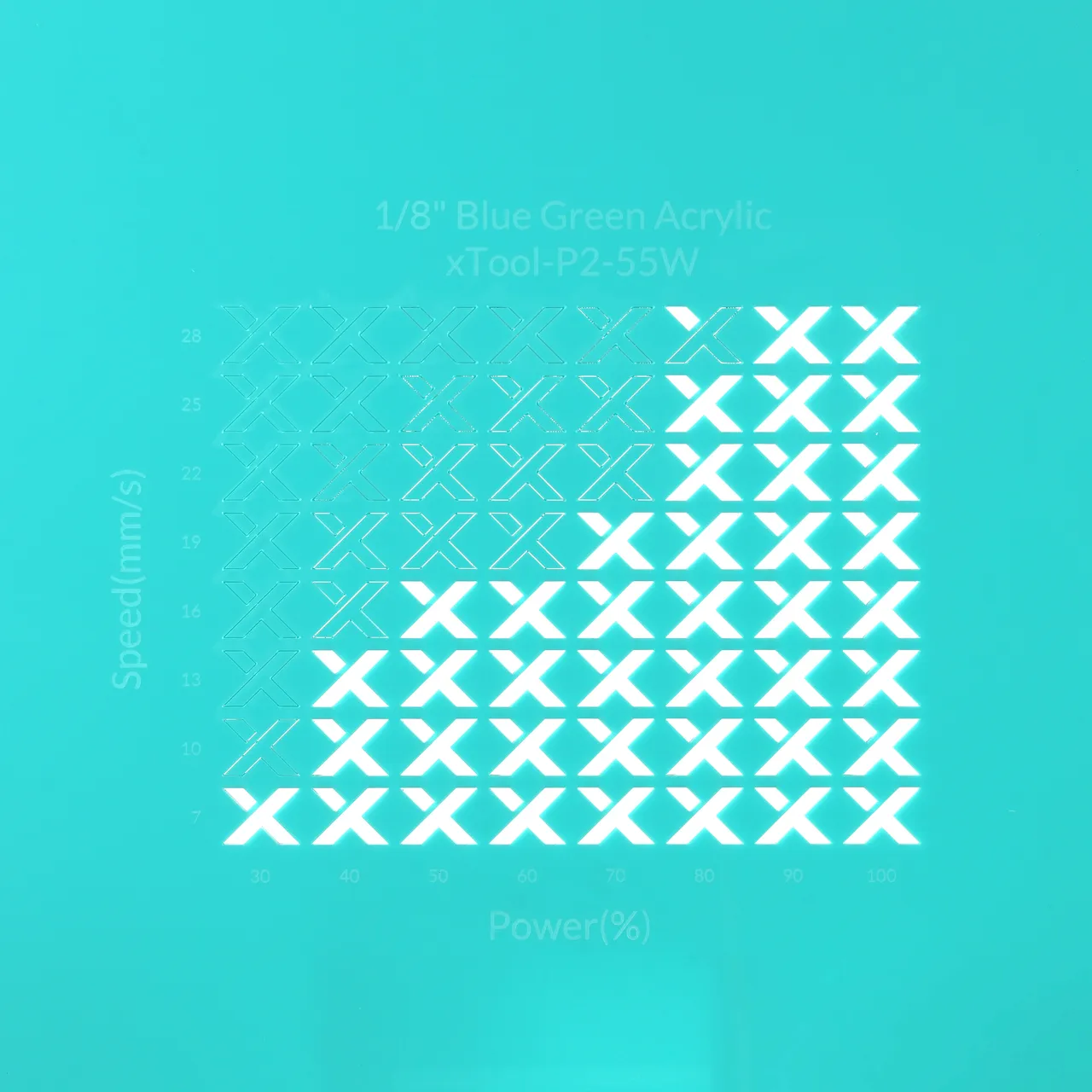 1/8"(3mm) Blue-Green Acrylic test grid