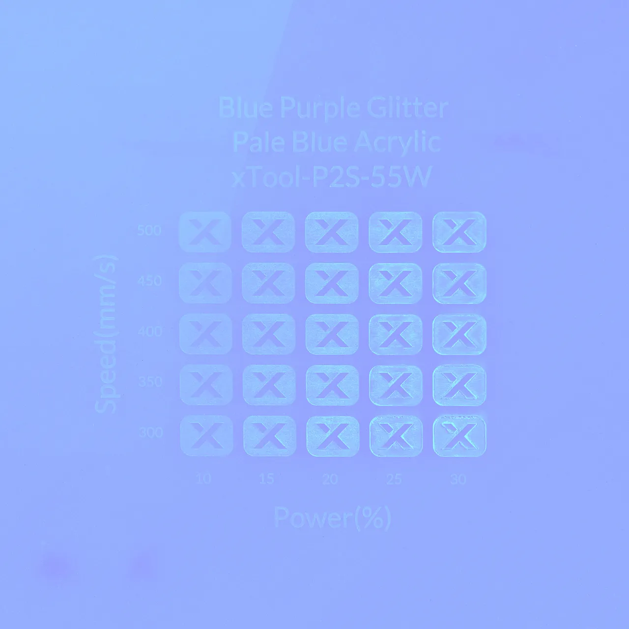 1/8"(3mm) Blue Purple Glitter Pale Blue Acrylic test grid