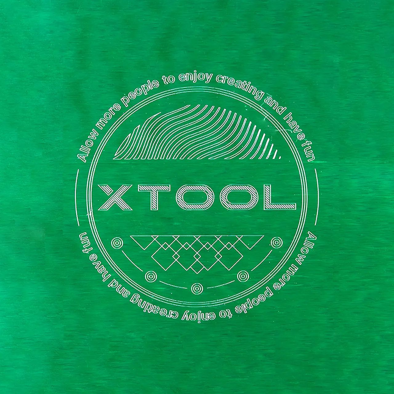 Green Anodized Aluminum Bone Dog Tag test grid