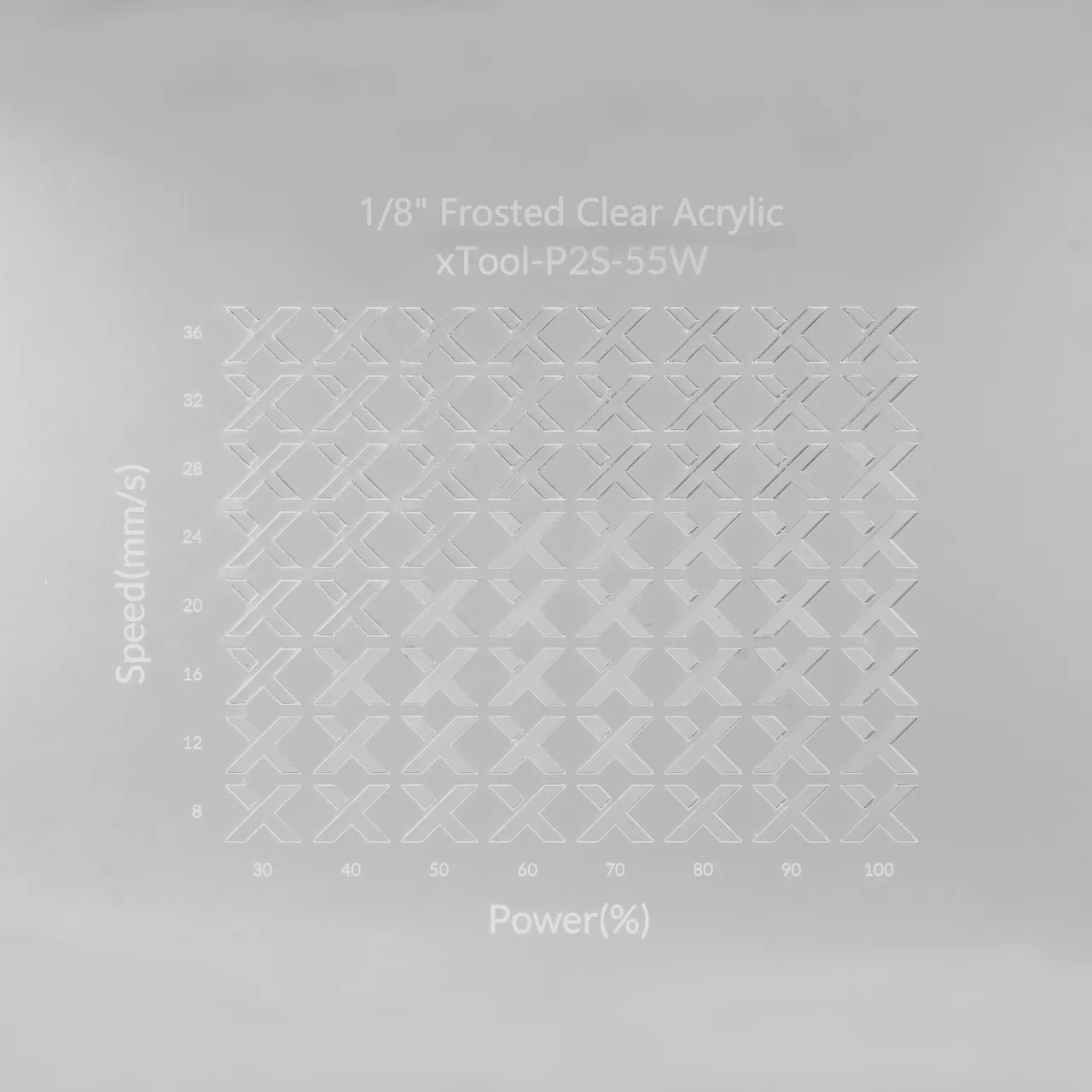 1/8"(3mm) Frosted Clear Acrylic test grid