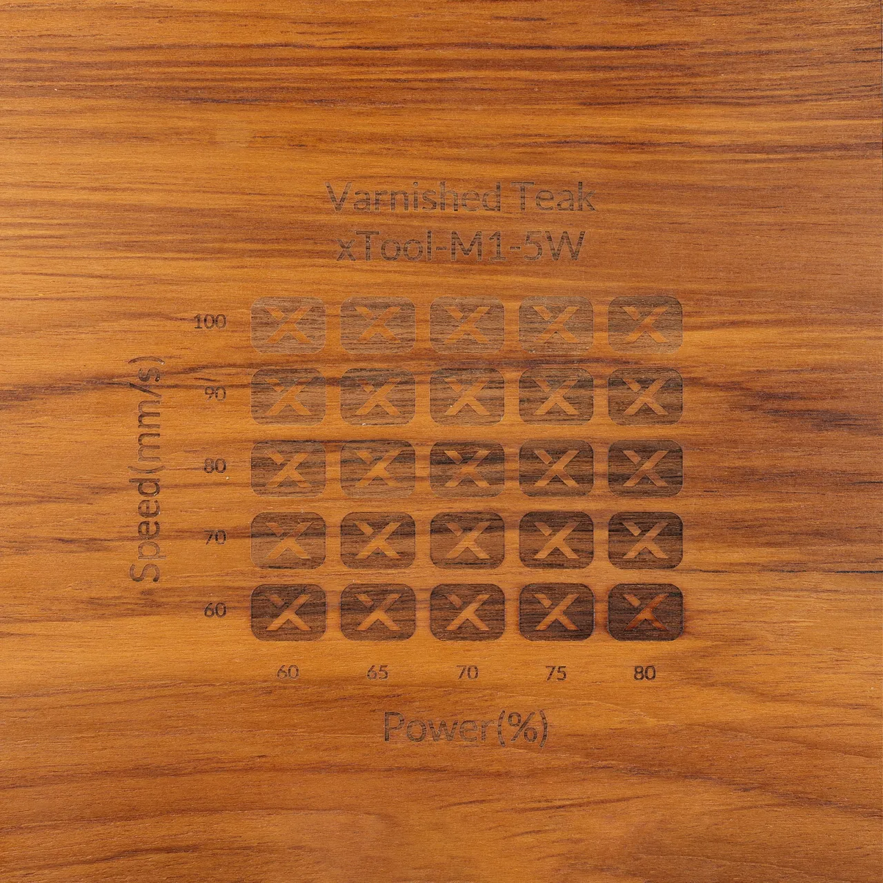 Varnished Teak test grid