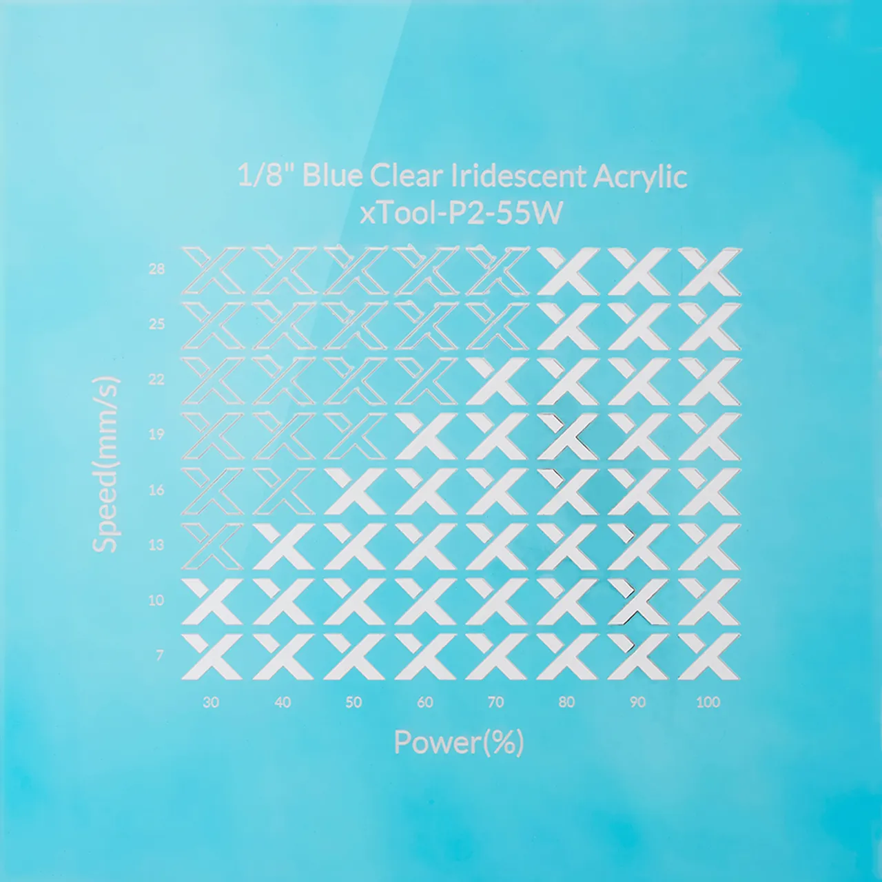 1/8"(3mm) Blue Clear Iridescent Acrylic test grid