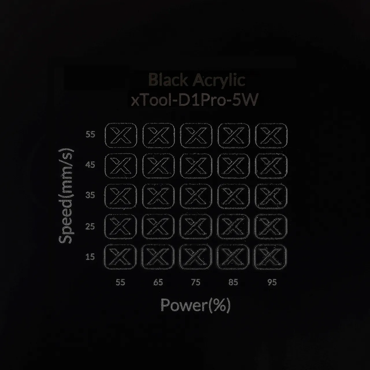 1/2"(12mm) Black Acrylic test grid