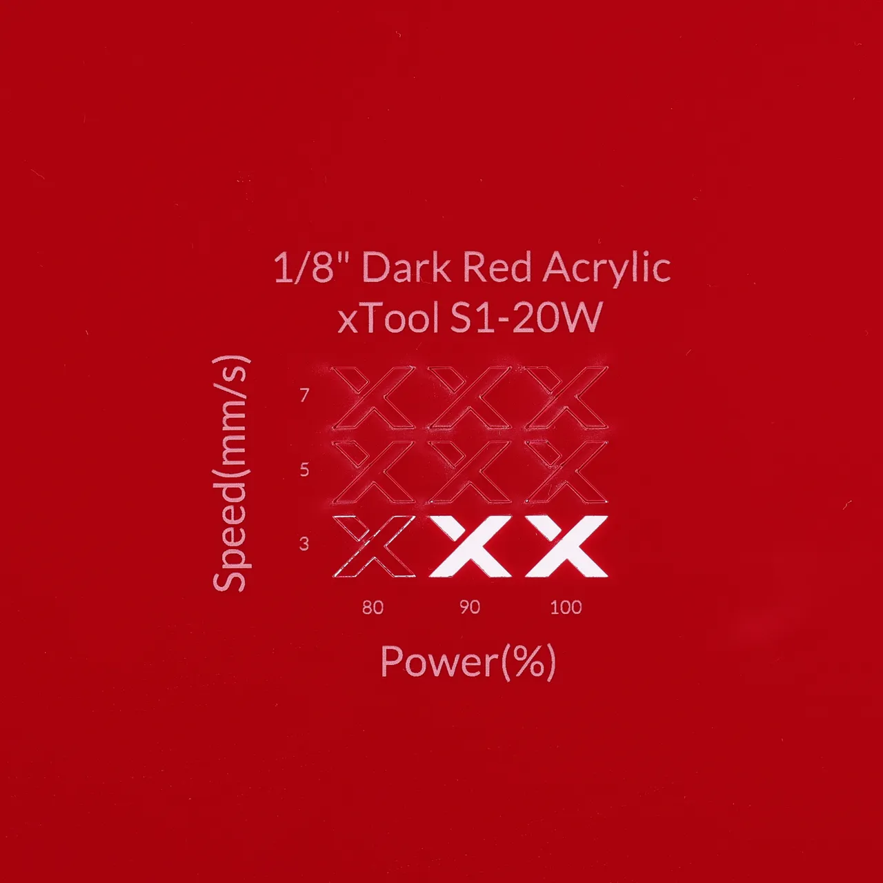 1/8"(3mm) Dark Red Acrylic test grid