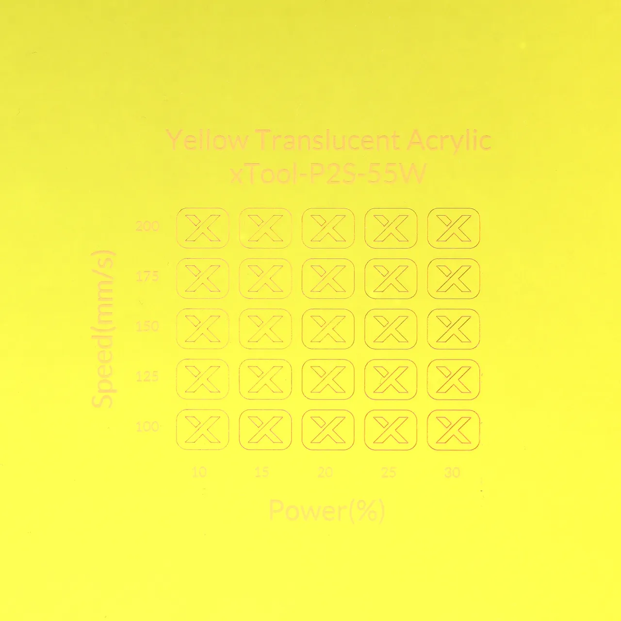 1/8"(3mm) Yellow Translucent Acrylic test grid