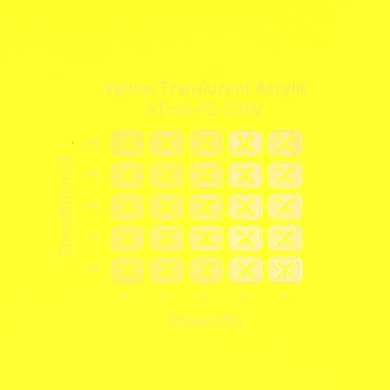 1/8"(3mm) Yellow Translucent Acrylic test grid