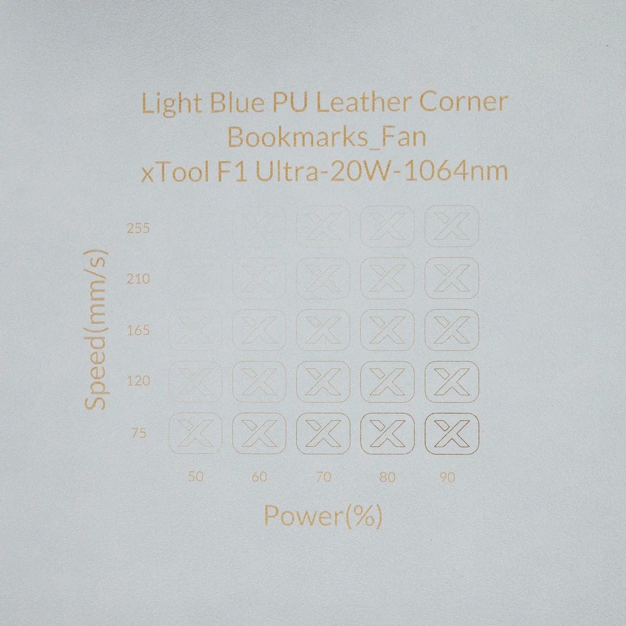 PU Leather Corner Bookmarks_Fan Light Blue test grid