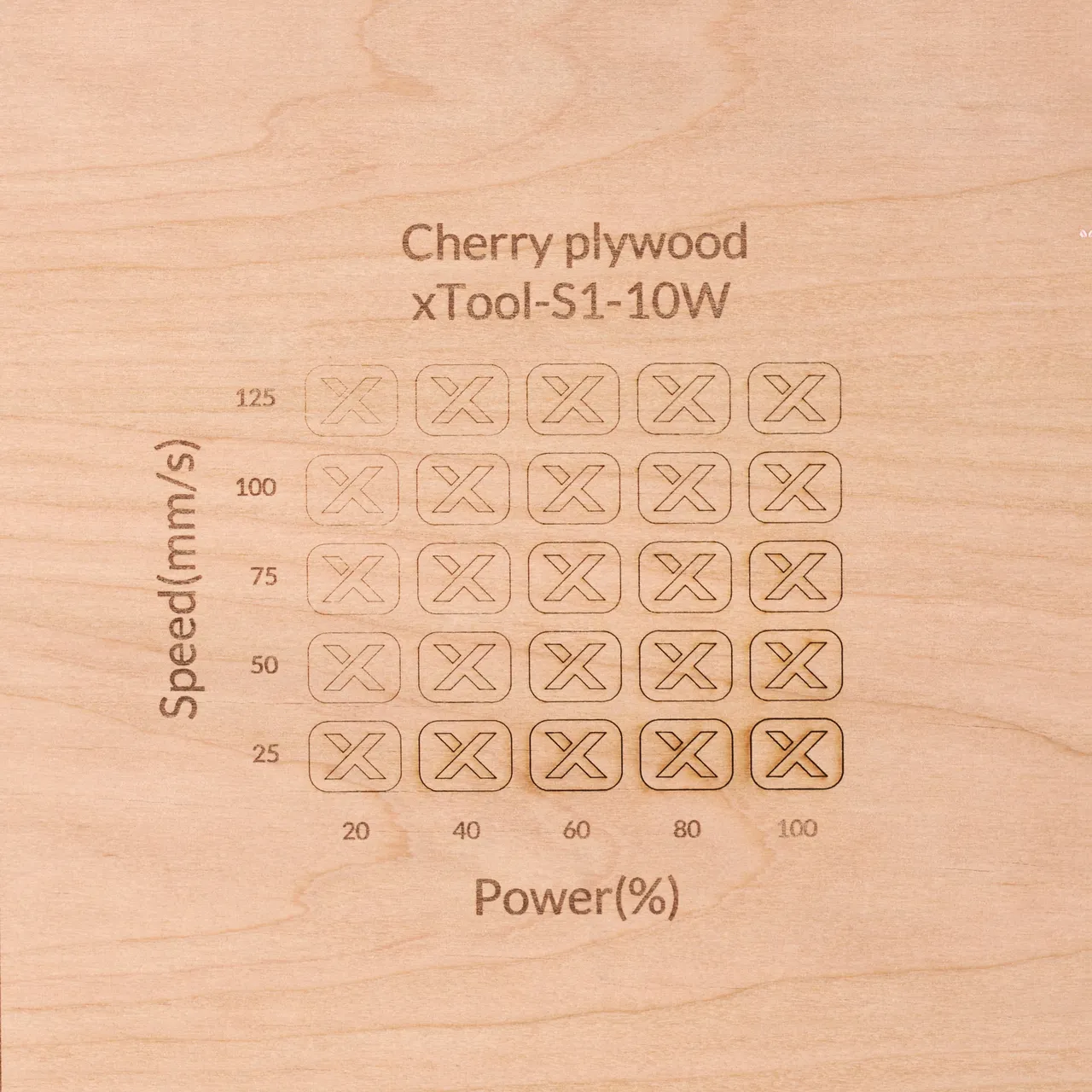 1/8"(3mm) Cherry Plywood test grid
