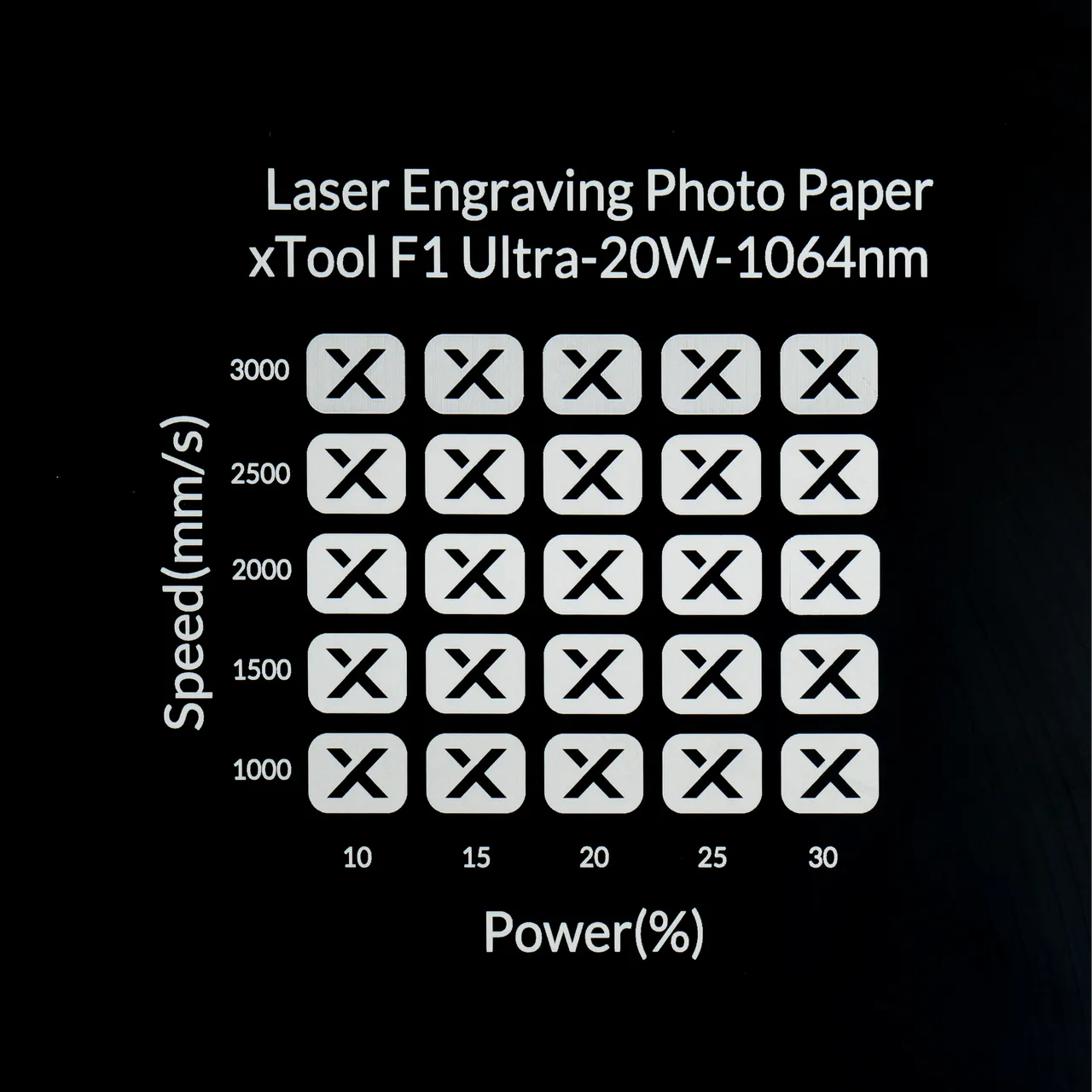 Laser Engraving Photo Paper test grid