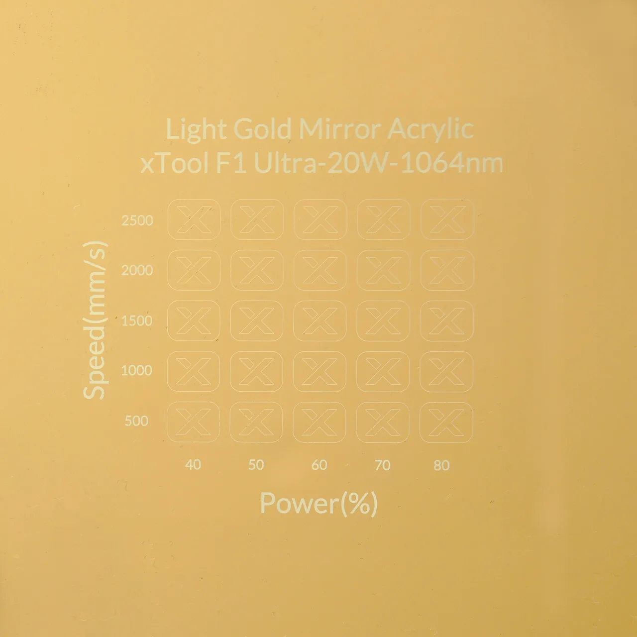 1/8"(3mm) Light Gold Acrylic test grid