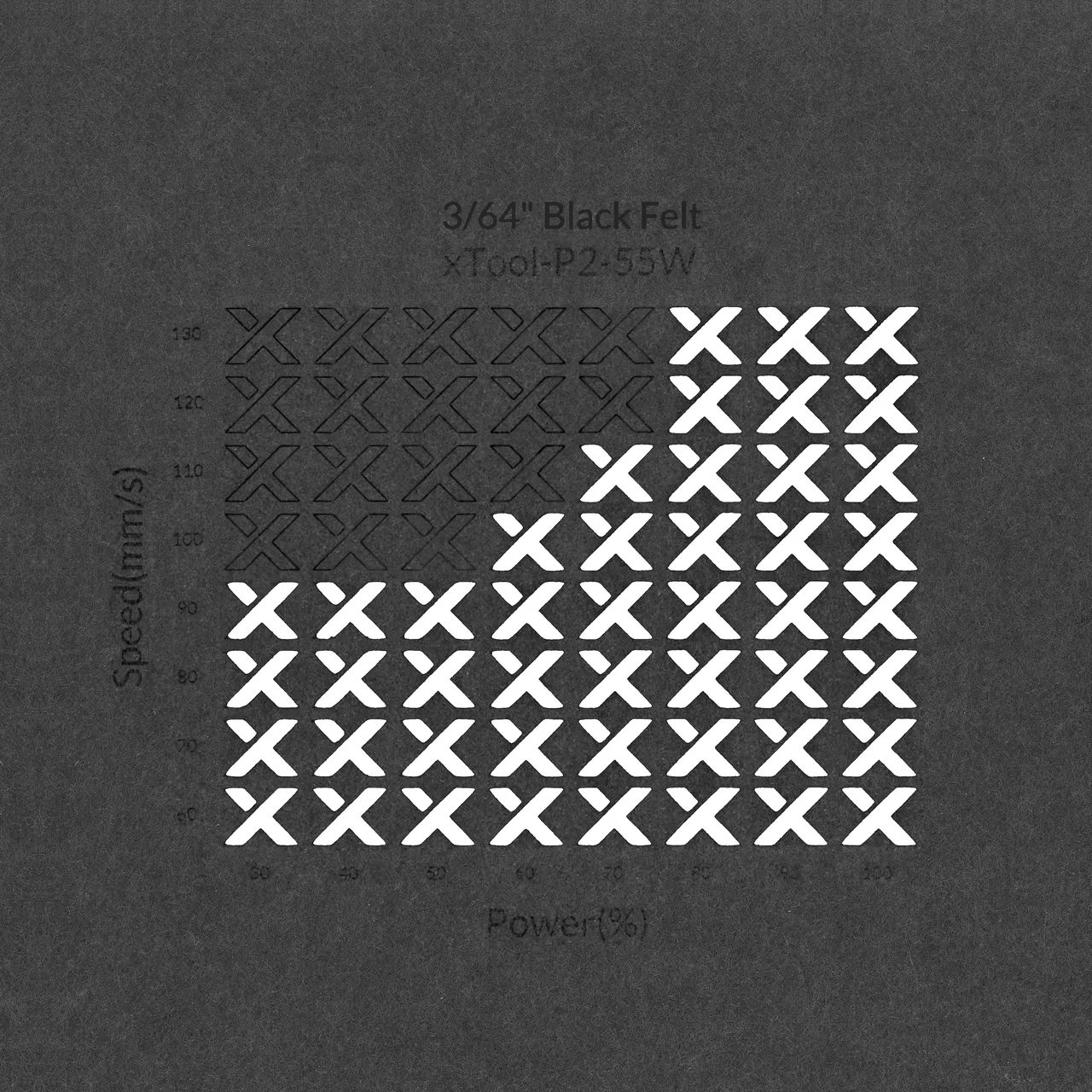 3/64"(1mm) Black Felt test grid